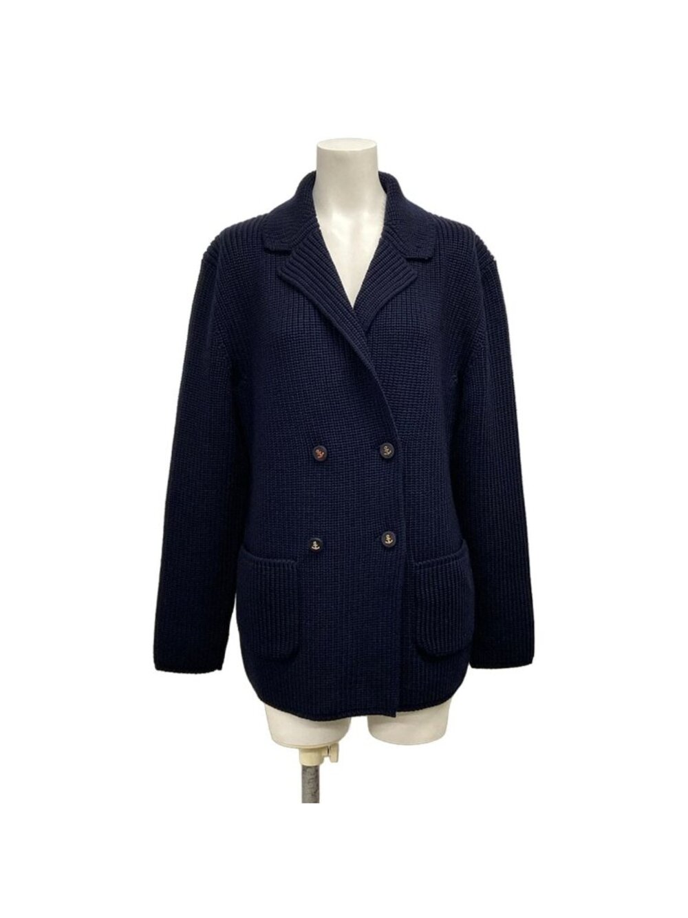 Dior Jacket I Dark Navy Long Sleeve Knit Double Autumn Winter 40